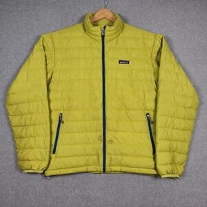 Patagonia Down Sweater Mens Small Green Puffer Jacket  Packable 84673‎ *FLAWED